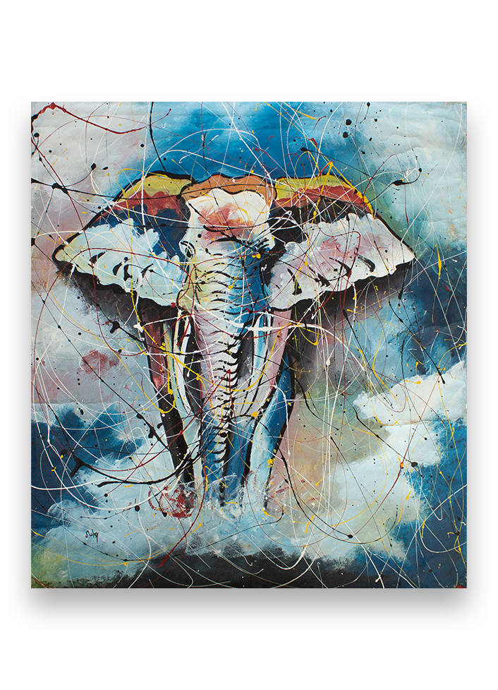 Elephant in mixing colour